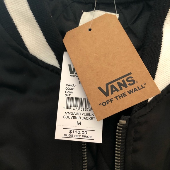 Vans “Souvenir” Satin Jacket-Black/White - Picture 4 of 4